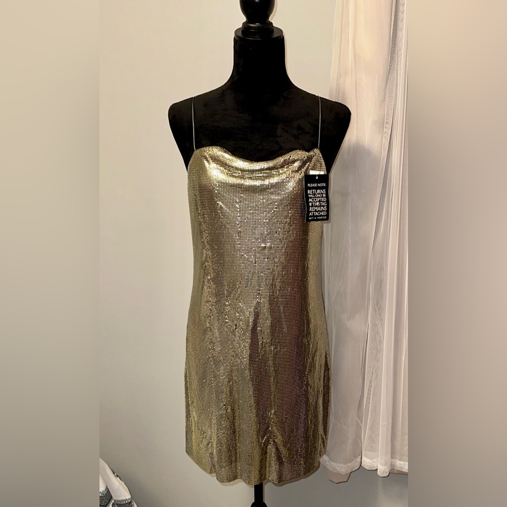 Alice + Olivia - Silver Chain Link Mini Dress